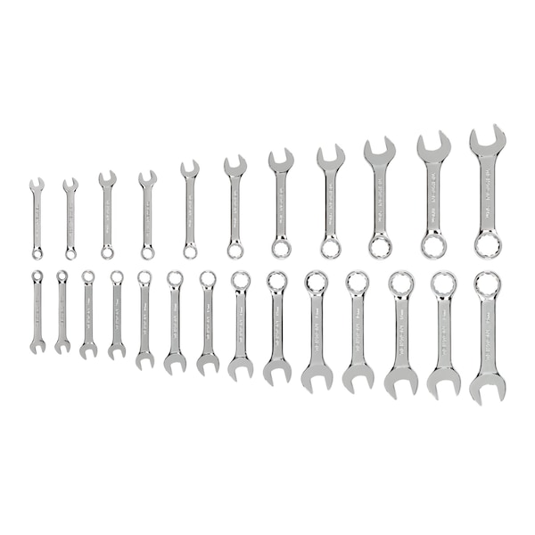 Stubby Combination Wrench Set, 25-Piece (1/4 - 3/4 in., 6 - 19 mm)